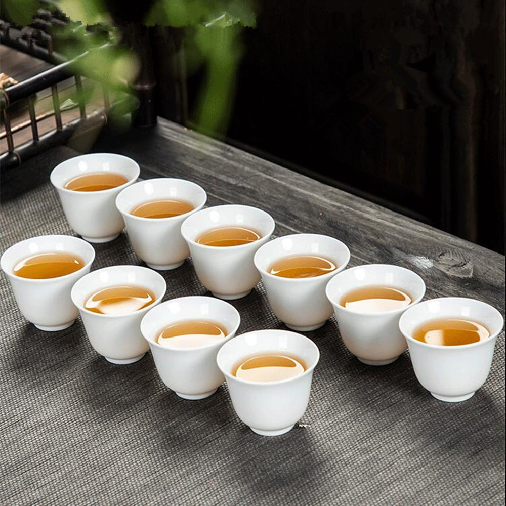 Korean Tea Set - 10pcs/pack Dehua High White Porcelain Pure