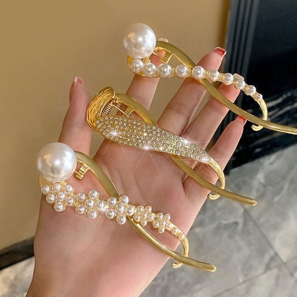 Elegant Glitter Pearl Hair Cli - Korean Daily Lifestyle reseña y precio