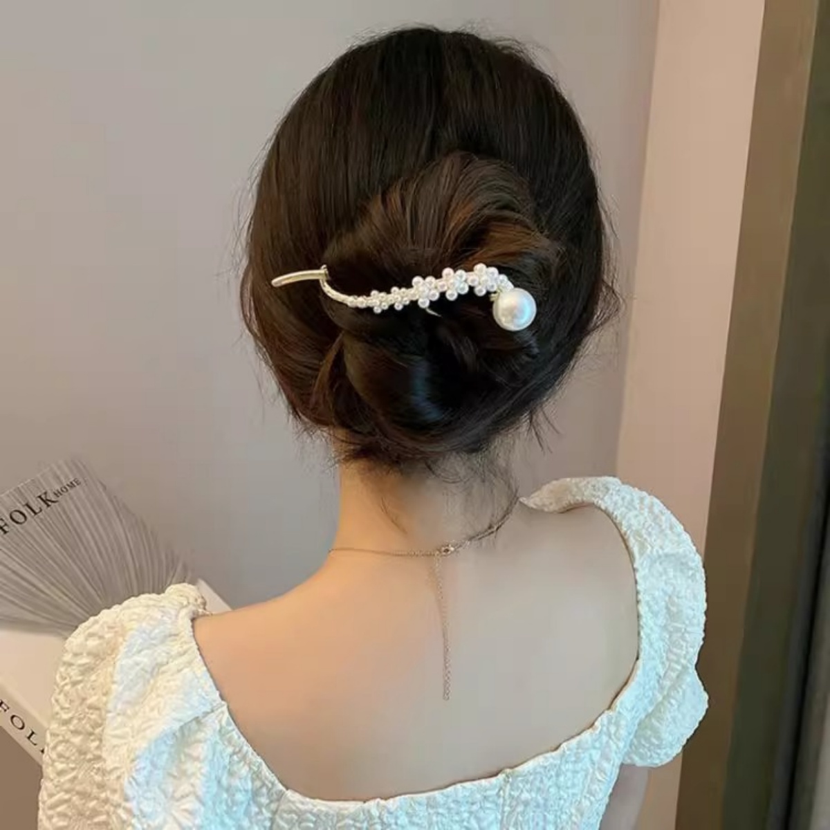 Elegant Glitter Pearl Hair Cli - Korean Daily Lifestyle reseña y precio