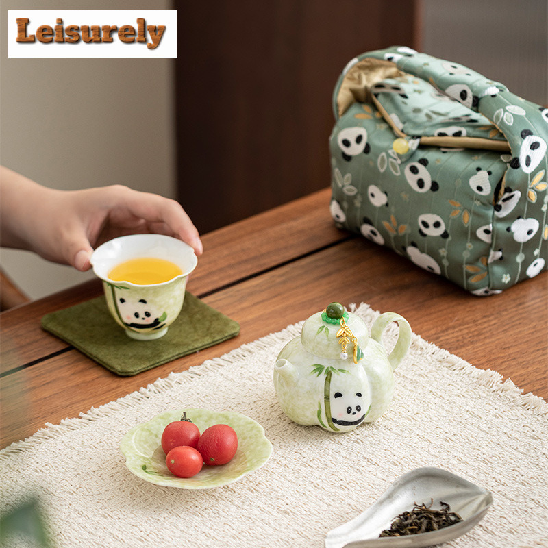 Hand-painted Panda Travel Tea  - Korean Tea Set reseña y precio