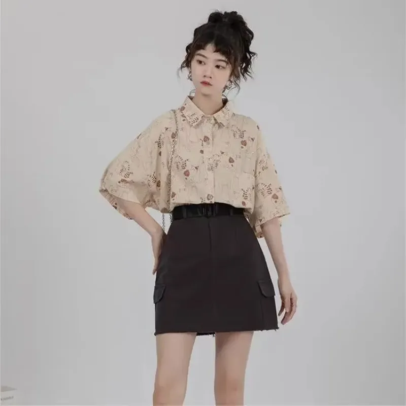 Shirts Women Corduroy Patch Po - Korean Student Lifestyle reseña y precio
