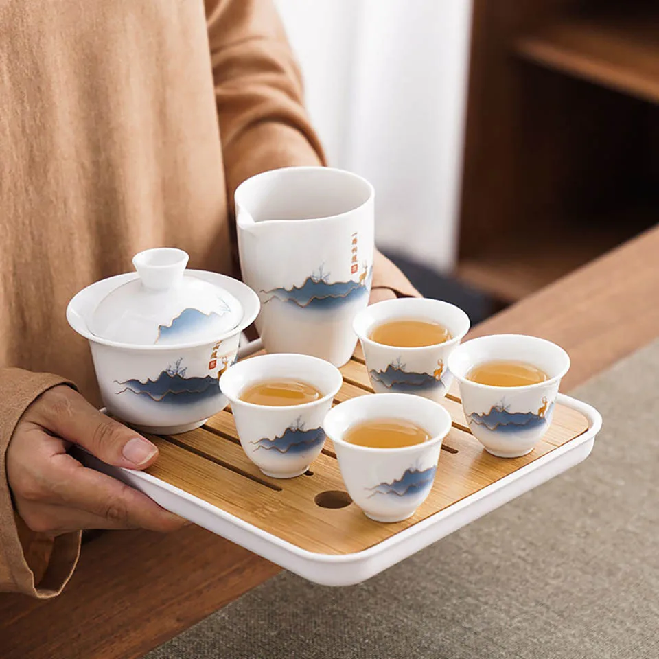 Ceramic Chinese Kung Fu Tea Se - Korean Tea Set reseña y precio