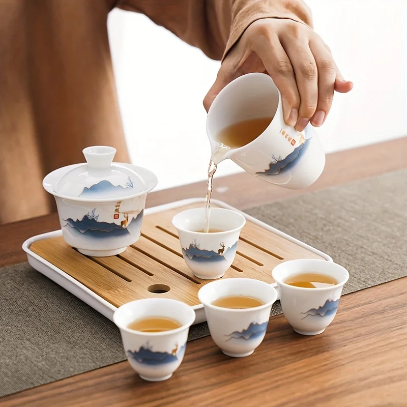 Ceramic Chinese Kung Fu Tea Se - Korean Tea Set reseña y precio