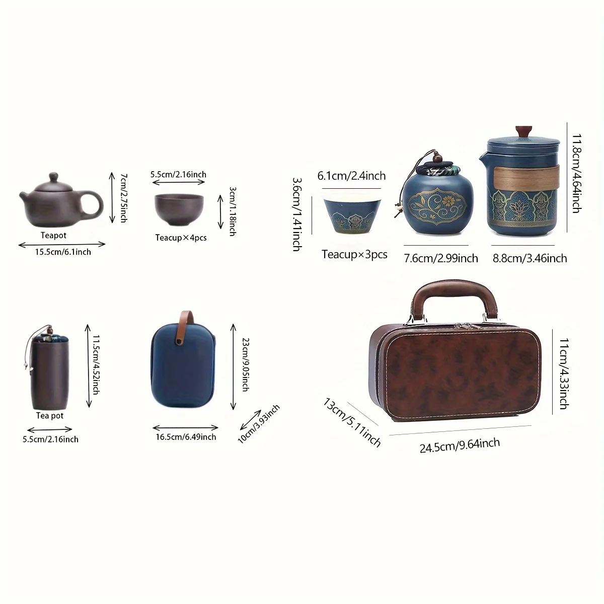 1 Set Travel Tea Set Portable  - Korean Tea Set reseña y precio