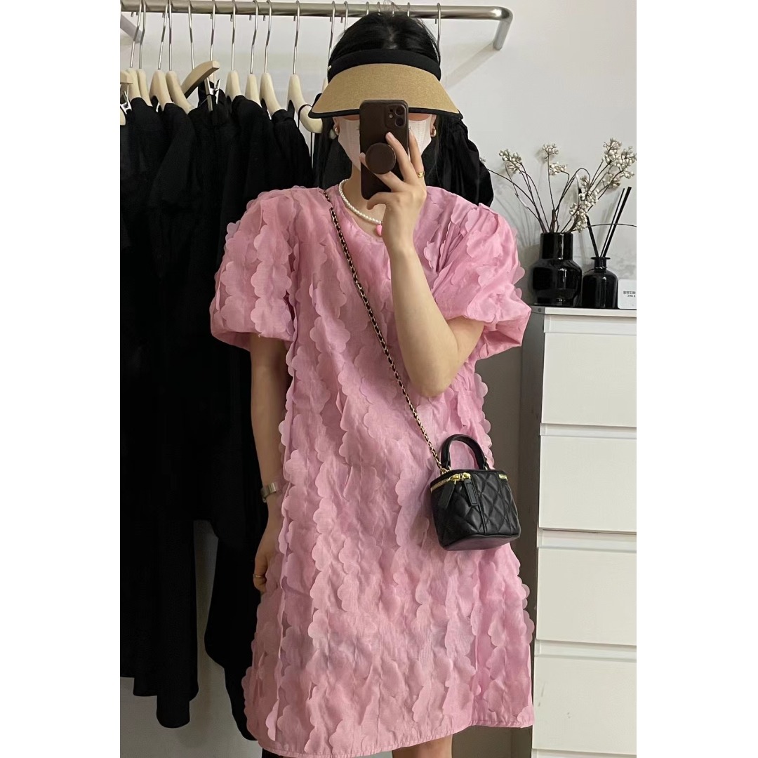Floral Bubble Sleeve Dress Kor - Korean Daily Lifestyle reseña y precio