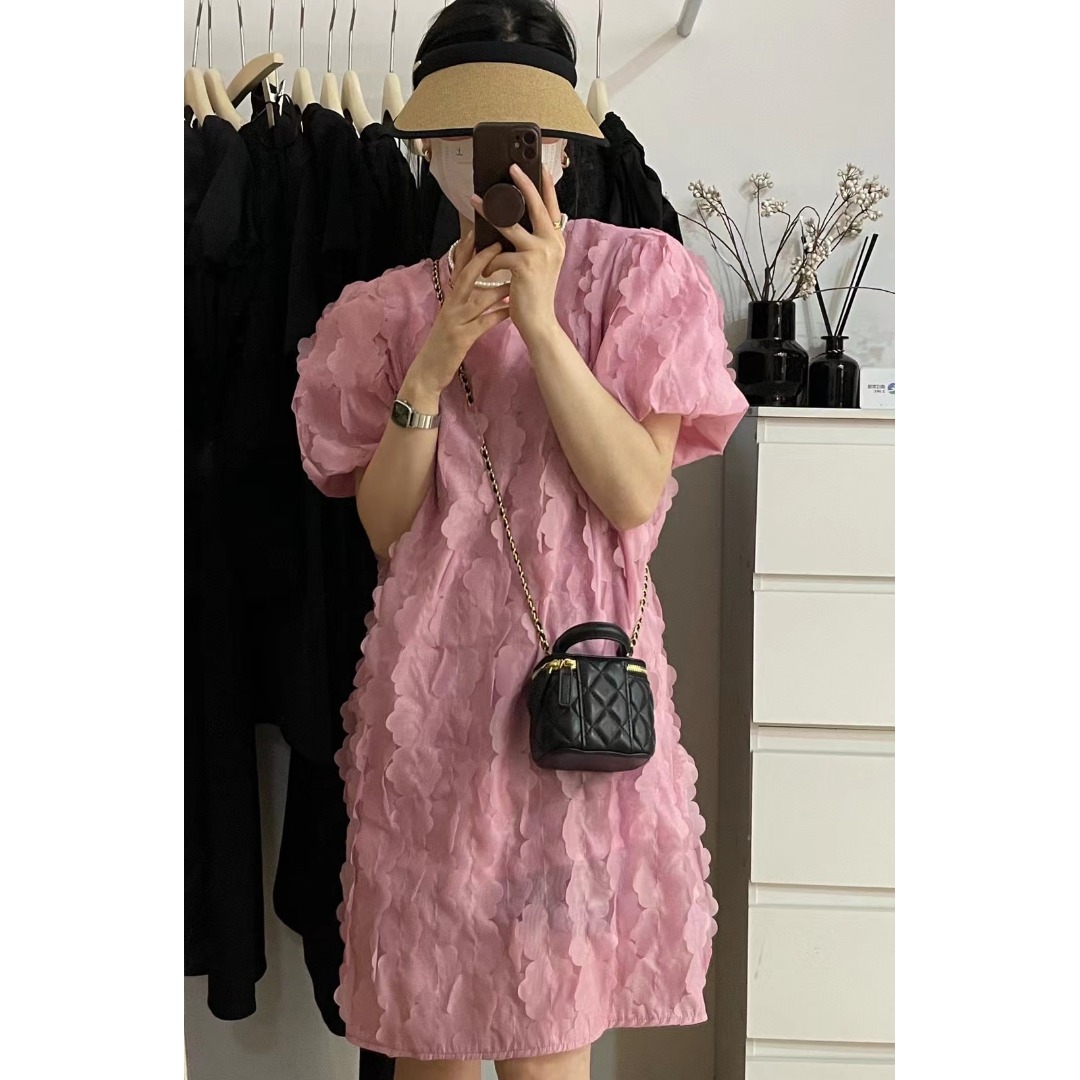 Floral Bubble Sleeve Dress Kor - Korean Daily Lifestyle reseña y precio