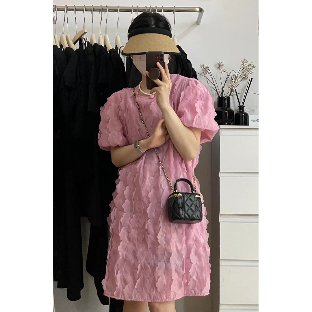 Floral Bubble Sleeve Dress Kor - Korean Daily Lifestyle reseña y precio