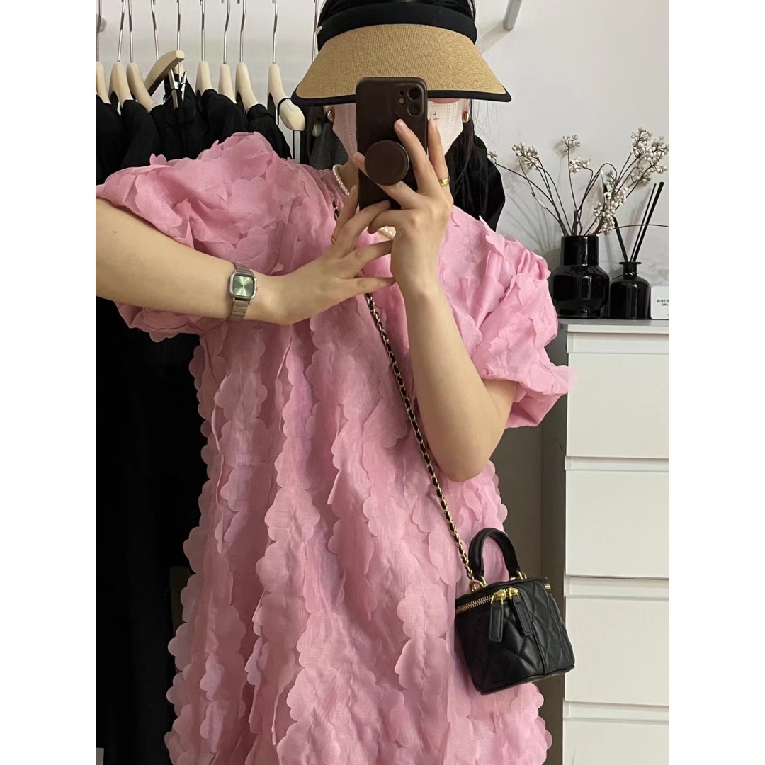 Floral Bubble Sleeve Dress Kor - Korean Daily Lifestyle reseña y precio